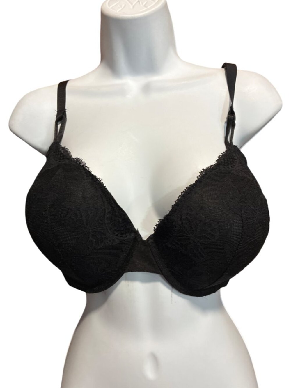 38DD*Victoria's Secret*Black Lacy Lined Demi Bra